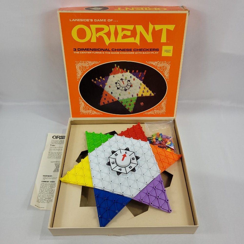 Game of Orient 3D Chinese Checkers Vintage 1972 Boardgame by Lakeside